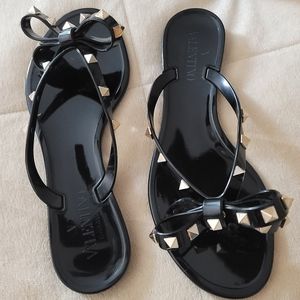 Valentino Garavani Black Bow Jellys